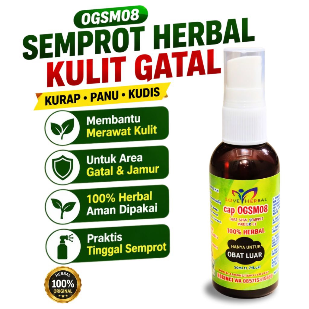 Obat Gatal Eksim Kurap Panu Ampuh OGSM08 | Herbal Alami | Gatal Hilang Cepat