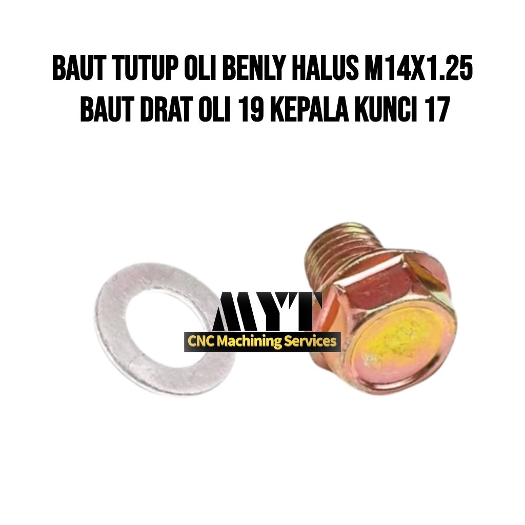 baut tutup oli benly halus M14x1.25 baut drat oli 19 kepala kunci 17
