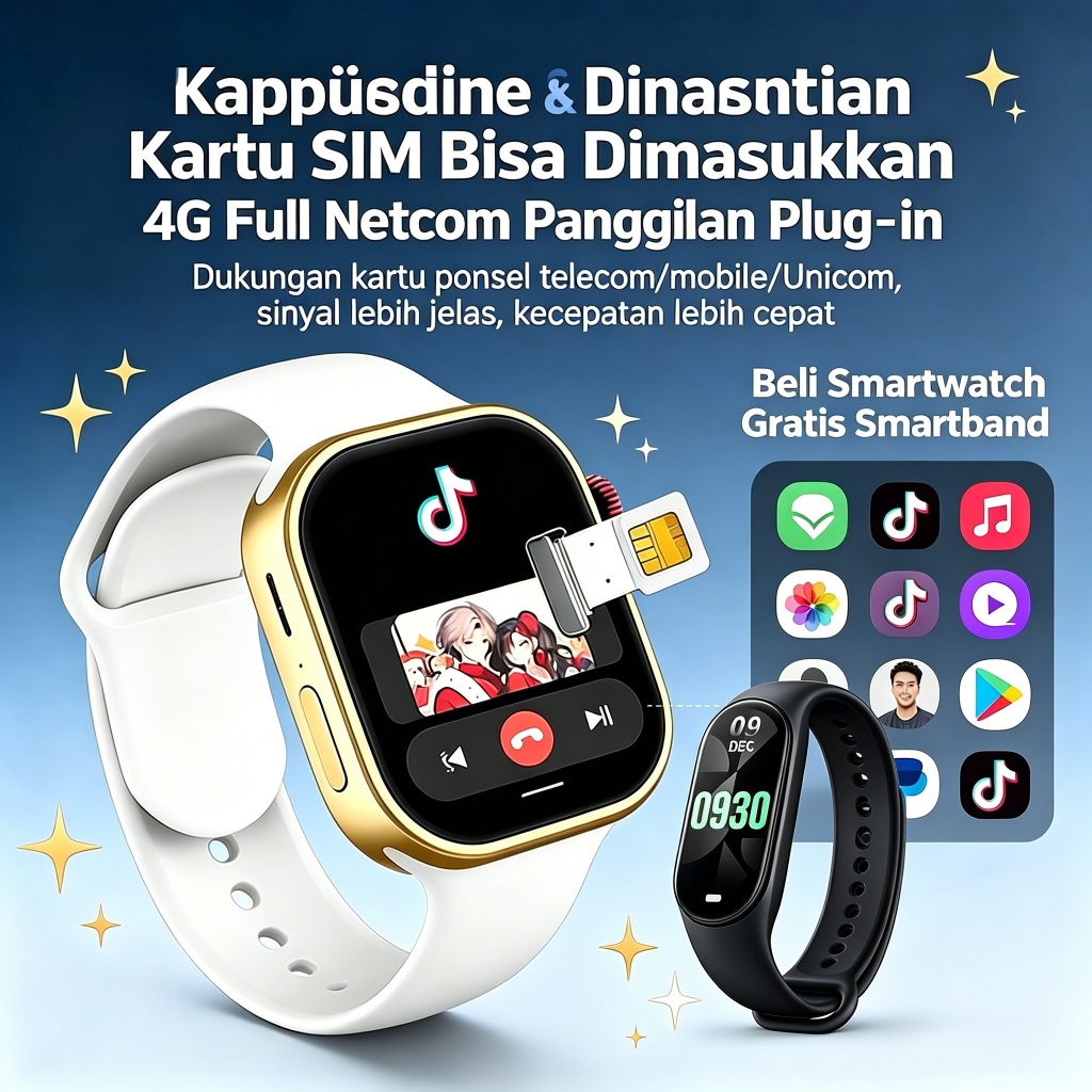 Smartwatch Sim Card M16 4G  GPS Face ID Video Call  WIFI Play TIKTOK Easy  PaymentBisa pakai WA