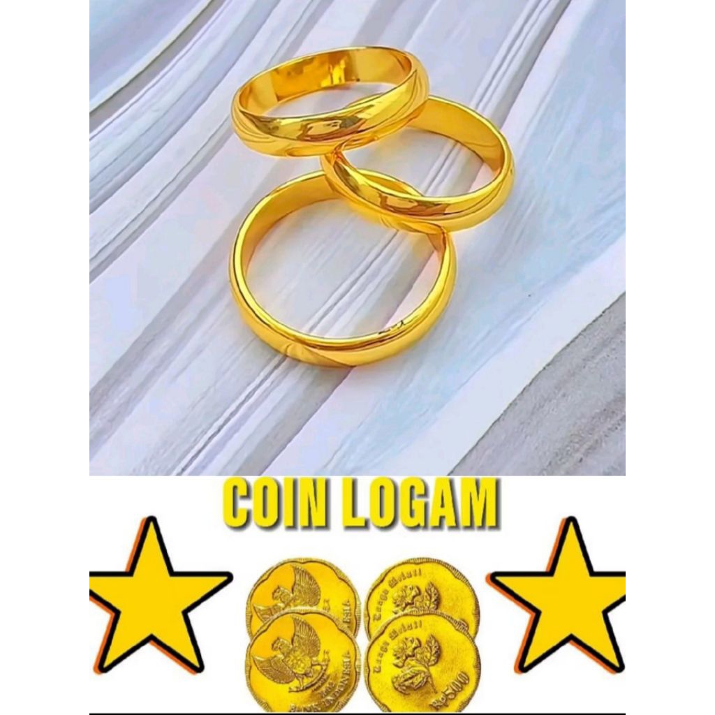 CINCIN KOIN ASLI 1991-1992  CINCIN KOIN WARNA EMAS ANTI LUNTUR DAN KARAT