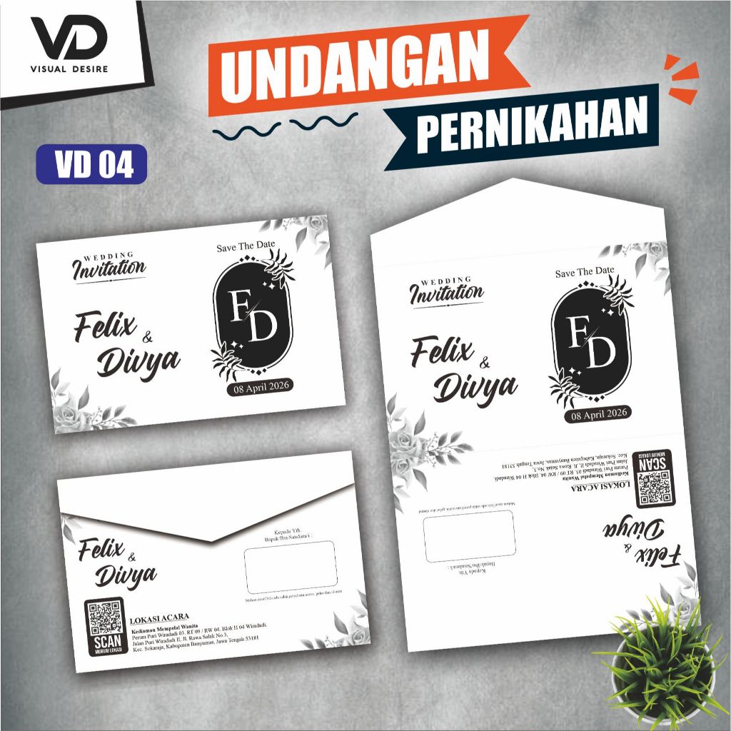 Undangan Vintage Pernikahan Undangan Pernikahan Elegan Undangan Hitam Putih Kekinian
