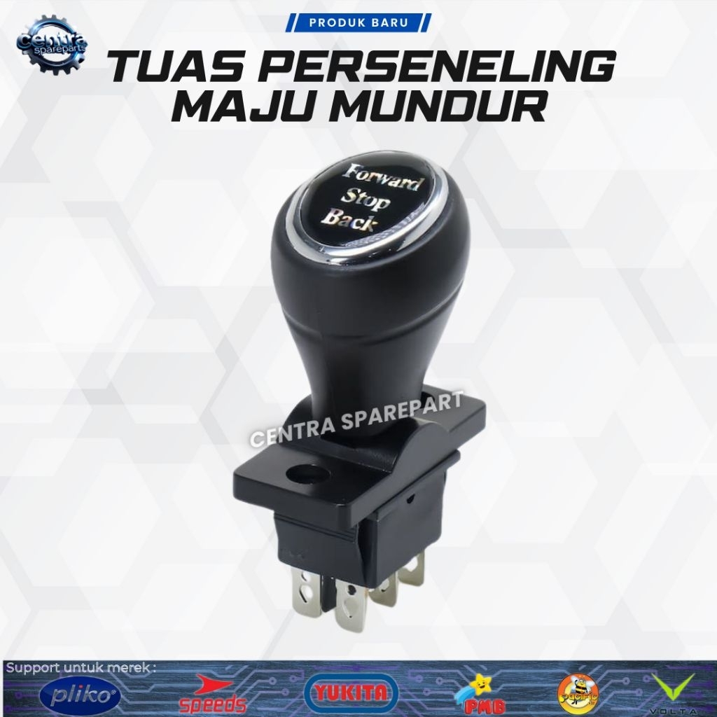 Tuas Perseneling Mobil Mainan Aki Anak Saklar Maju Mundur 6V 12V Tuas Hitam Maju Mundur Baut Mur Per