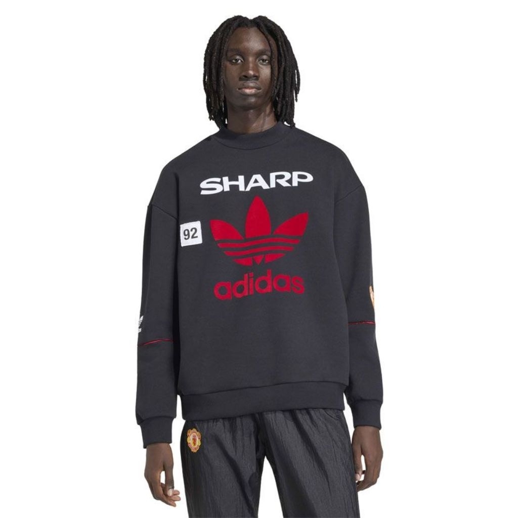 adidas Originals Manchester united 1992 Sweatshirt Crewneck Black BNWT Original Resmi KC6383