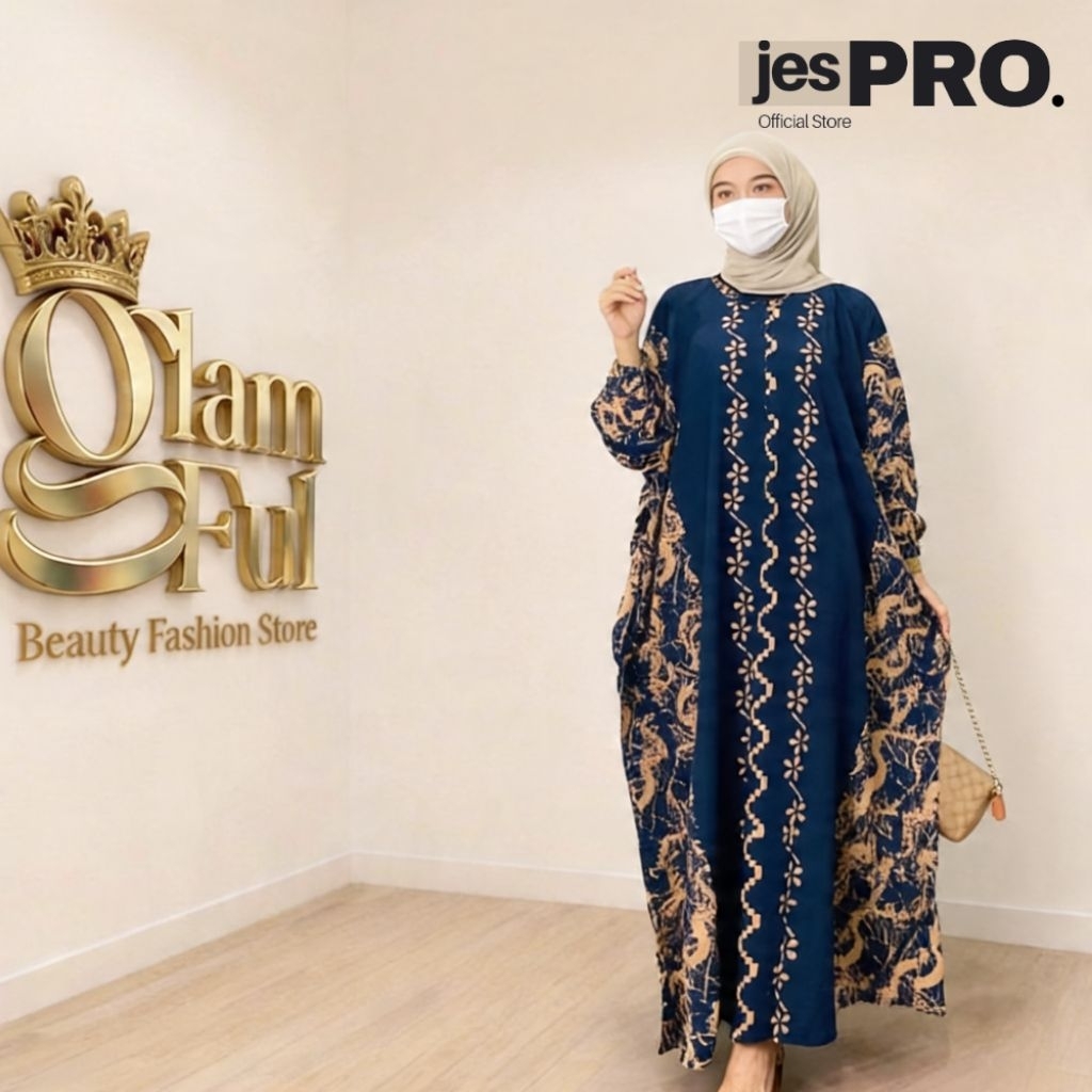 JESPRO X GLAMFUL 233 | Kaftan Alea Dress Rayon Premium Busui Daster Wanita Gamis Tebal Super Jumbo L