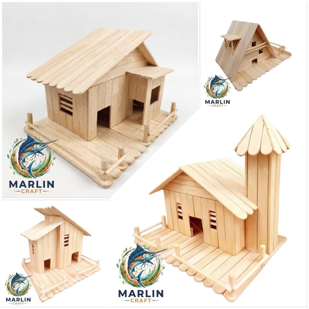 Prakarya Rumah Stik Es Krim Jumbo / Kerajinan Miniatur Rumah Stik JUMBO