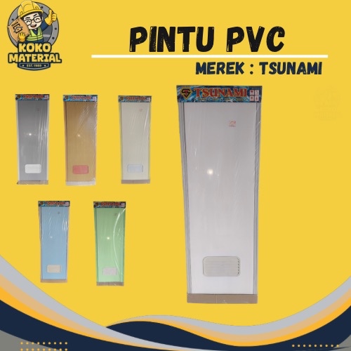 Pintu PVC Kamar Mandi Warna / Putih Tsunami