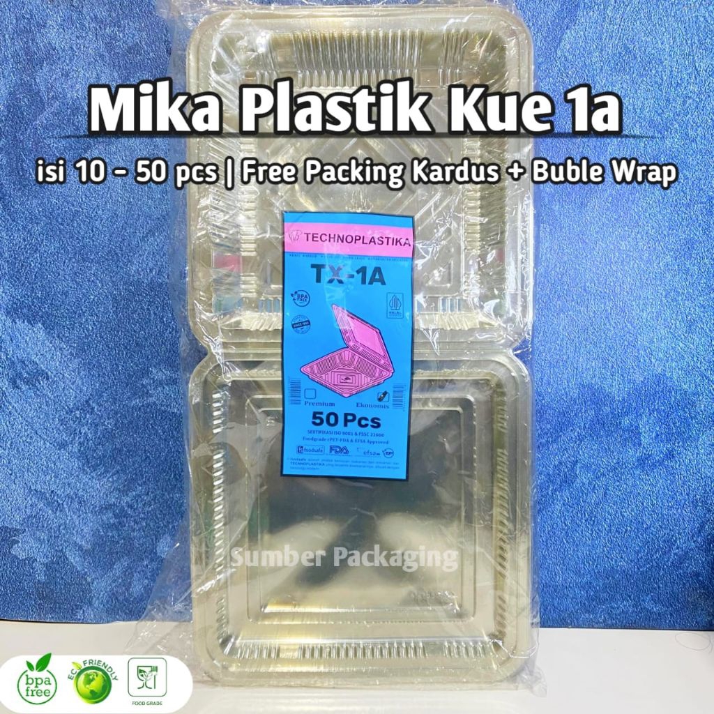 (10pcs) Mika Kue Kotak 1a | Mika Bolu | Mika Plastik