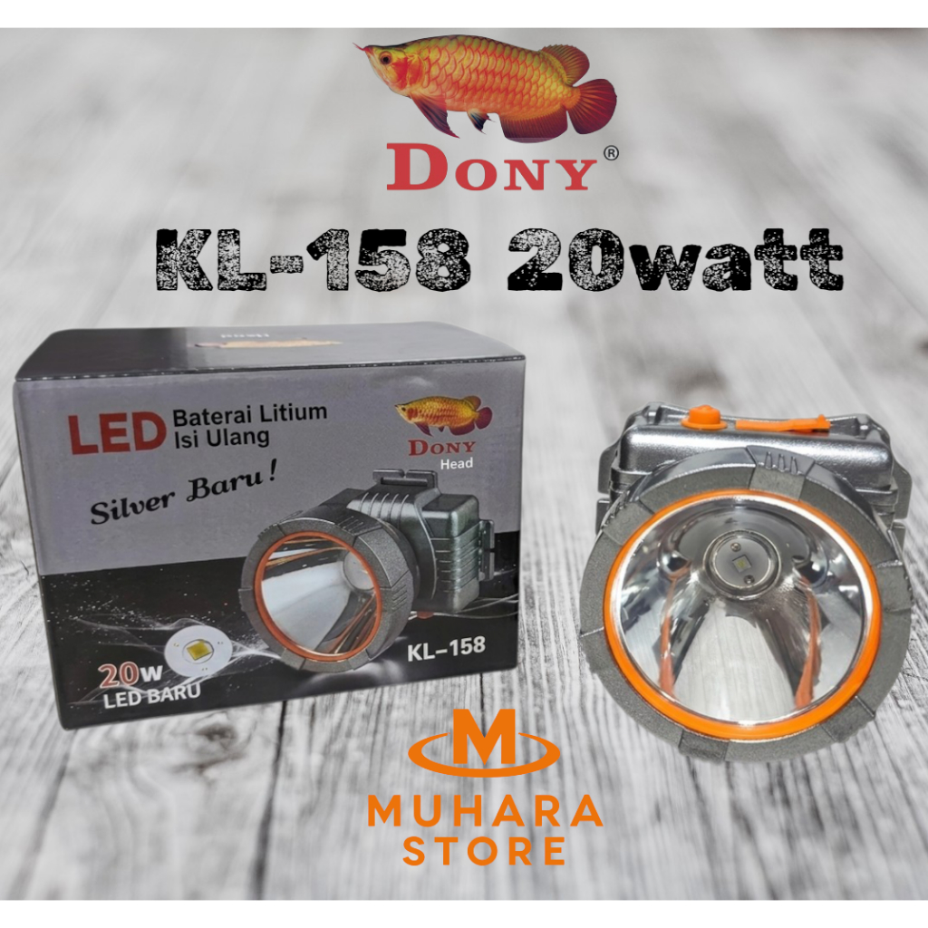 Senter Kepala Dony KL-158 20watt silver