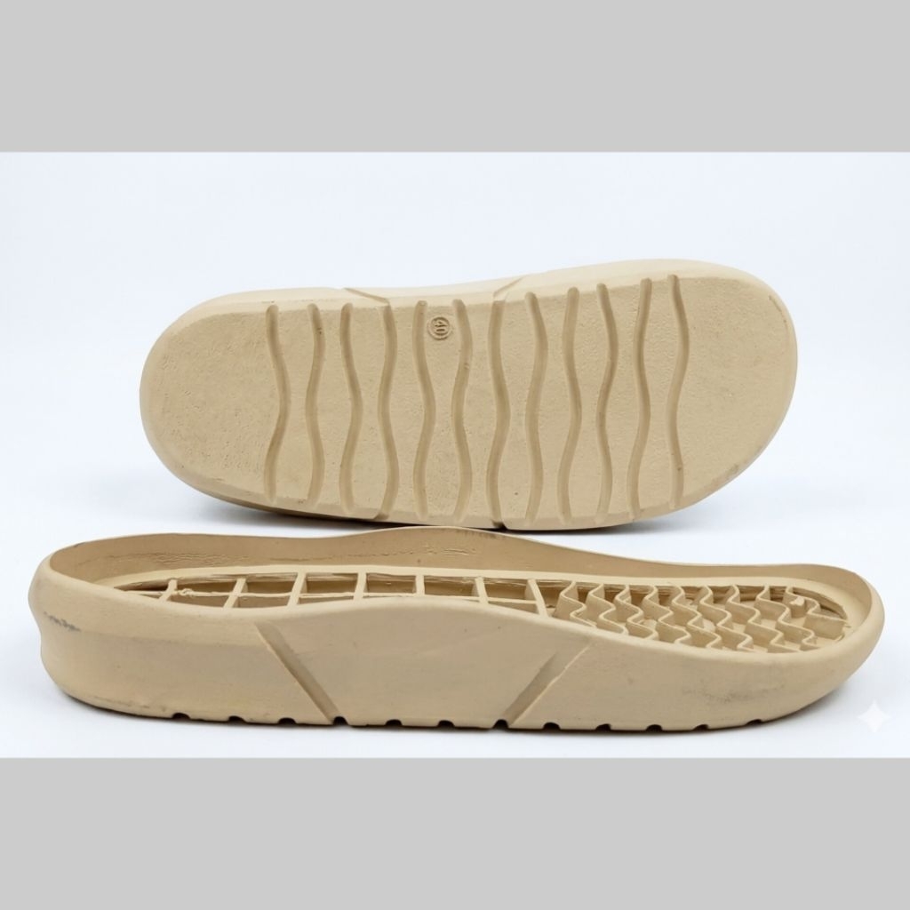Outsole Sandal TPR MSR 166 Warna Krem Cocok Untuk Sandal Pria Sandal Puyuh Sandal Carvil Sandal Casu