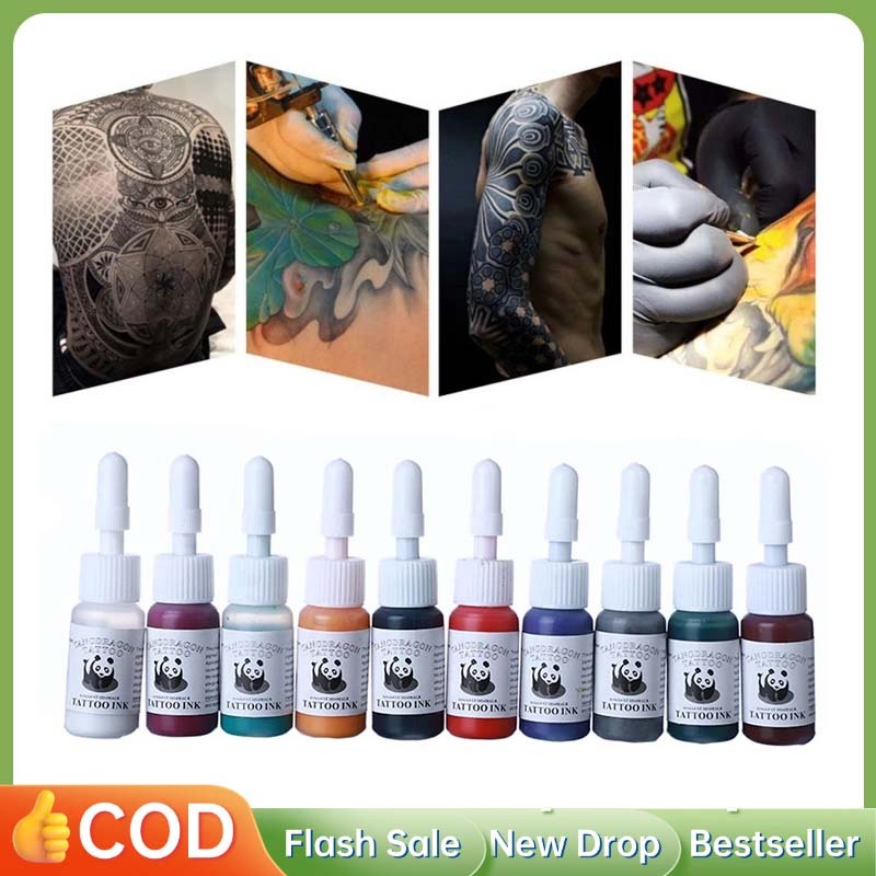 10 Warna Tinta Tato Original 100% Tinta Tato 1 Set  Ink Tatto Tinta Tato Satu Set