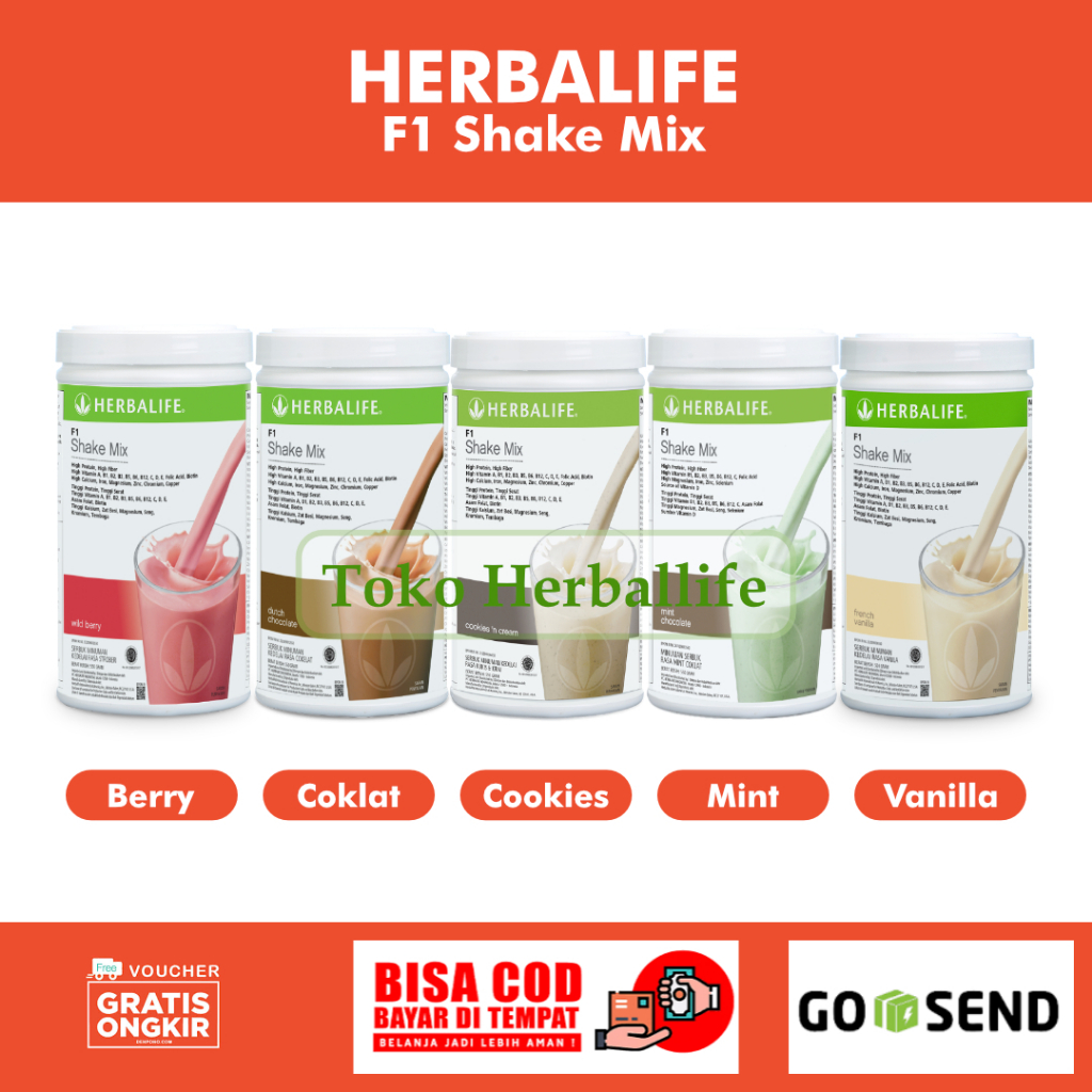 Produk Herbalife Shake Diet Original Rasa Coklat/Berry/Vanila/Mint/Cookies