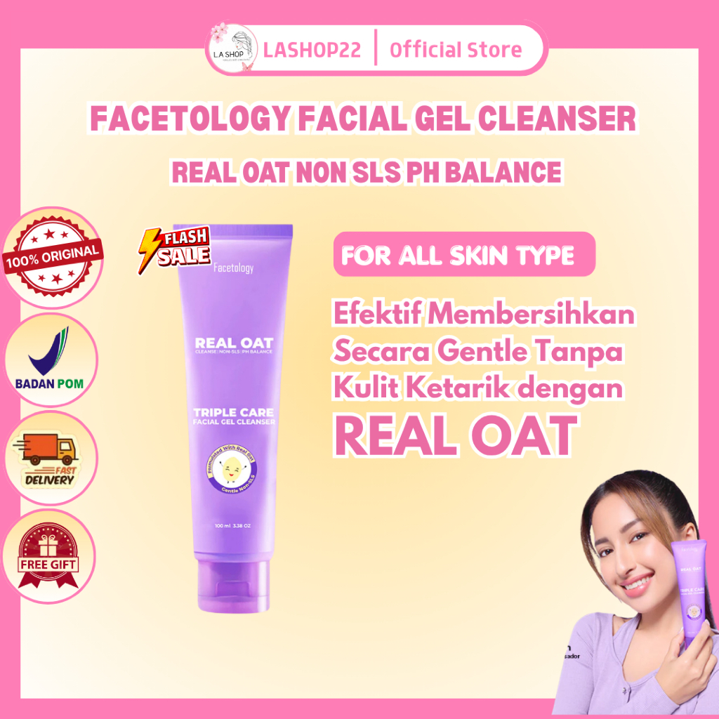 FACETOLOGY OAT Facial Gel Cleanser Facetology Makassar