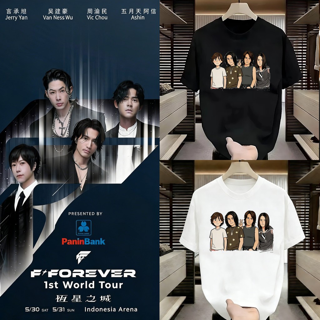 <COD> Kartun Meteor Garden F4 Kaos Pria Distro Gaya Yang Sama Atasan Penopang Serbaguna