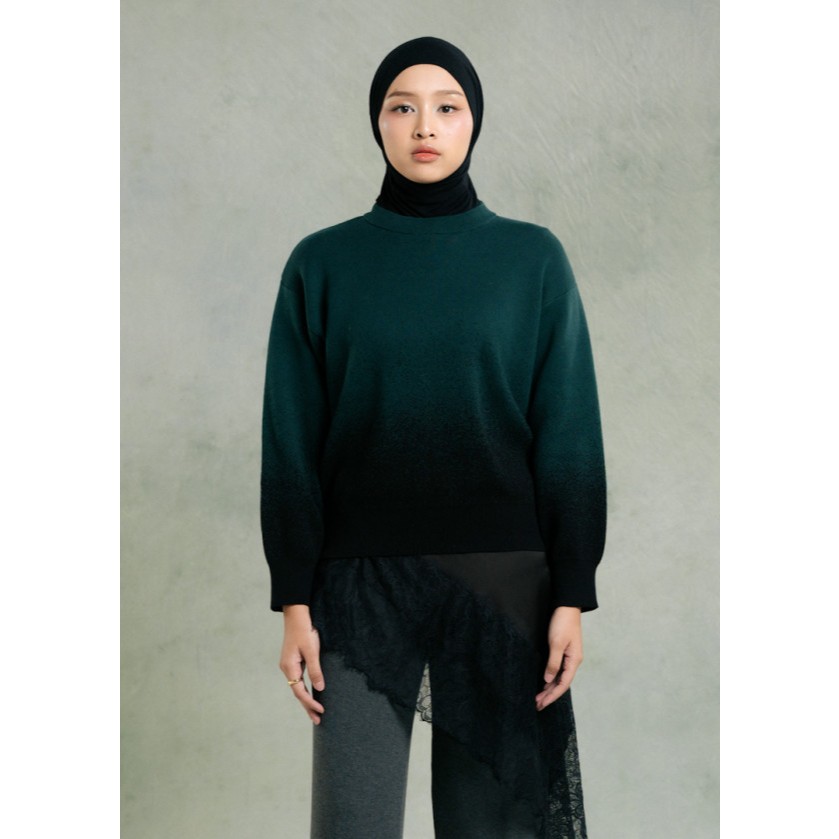 Nueta - Two Tone Sweater - Dark Teal