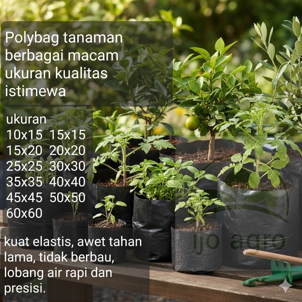 Polybag tanaman bermacam ukuran, kiloan