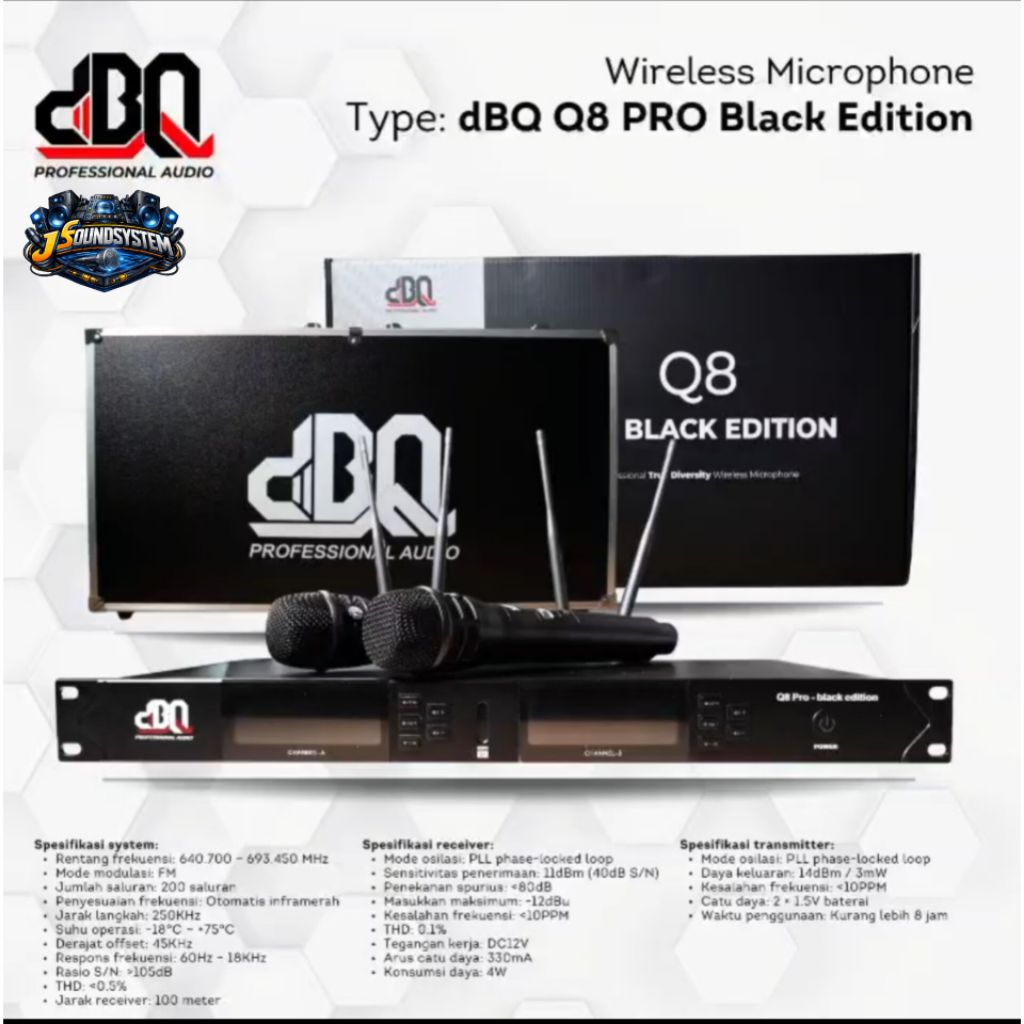 MICROPHONE WIRELESS DBQ / DBQ Q-8 PRO / Q-8 PRO BLACK EDITION
