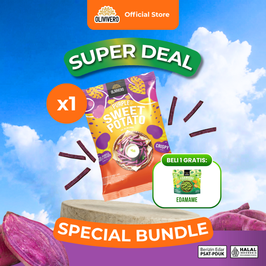Olivivero Frozen Vegetable Purple Sweet Potato Edamame Mix 200gr Frozen Food Sehat Praktis Tinggi Pr