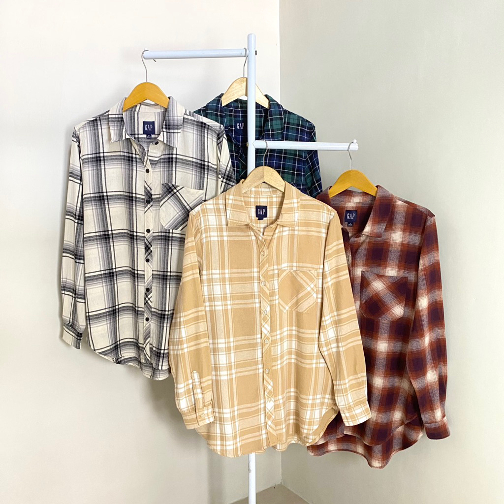 Kemeja Flanel GAP Original 1000% Sisa Ekspor