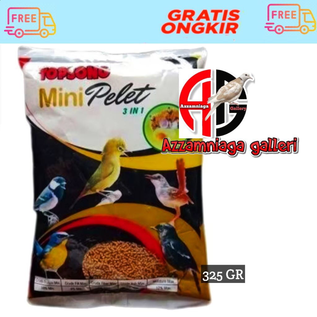 TOPSONG MINI PELET VOER PLECI PAKAN BURUNG KECIL
