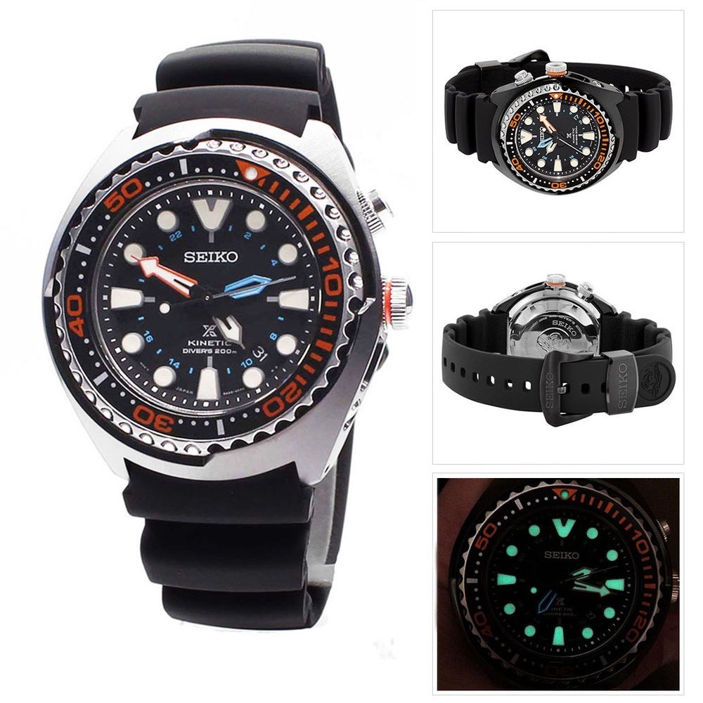 SEIKO PROSPEX SUN023P1 Kinetic GMT Divers 200M JAM TANGAN ORIGINAL