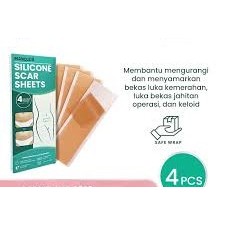 Silicone Scar Sheets Mandjur Isi 4 Pcs / Plester Bekas Luka / Menyamarkan Bekas Luka Jahitan dan Kel