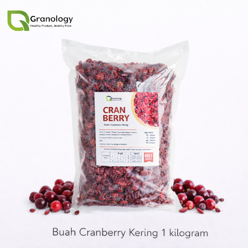 Cranberry Kering Kemasan 1 Kilogram Camilan Buah Kering Manis
