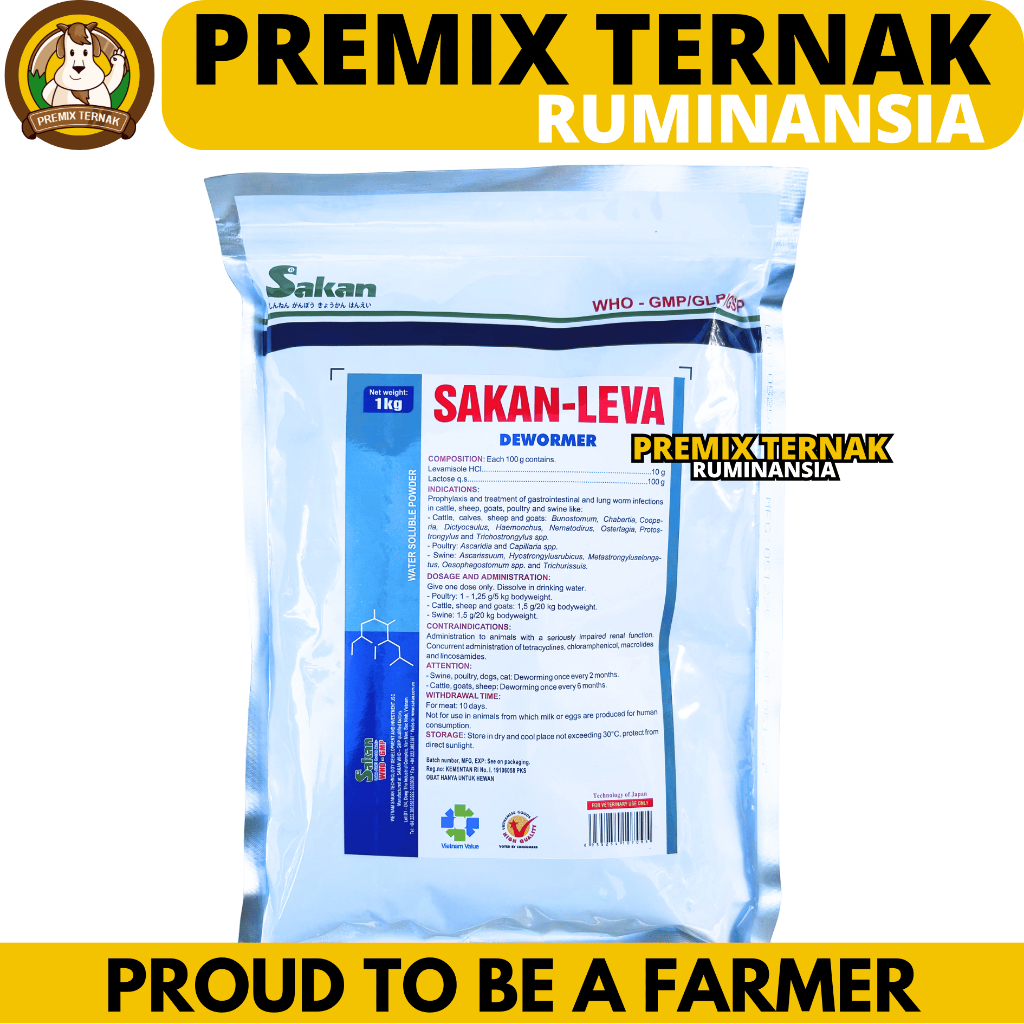 SAKAN LEVA 1 KG - Obat Cacing Ayam Levamisol Ampuh - Like Levamid