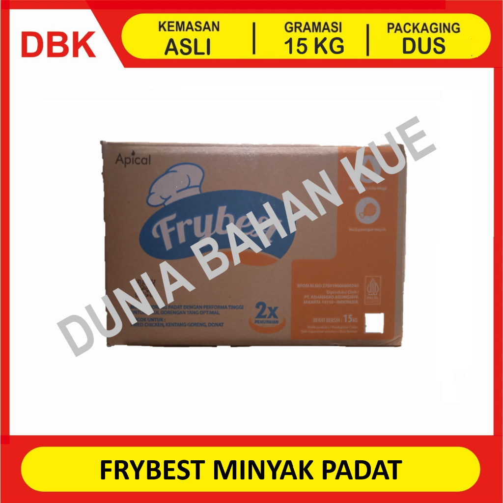 FRYBEST MINYAK GORENG PADAT 15 KG / MINYAK BEKU / MINYAK PADAT
