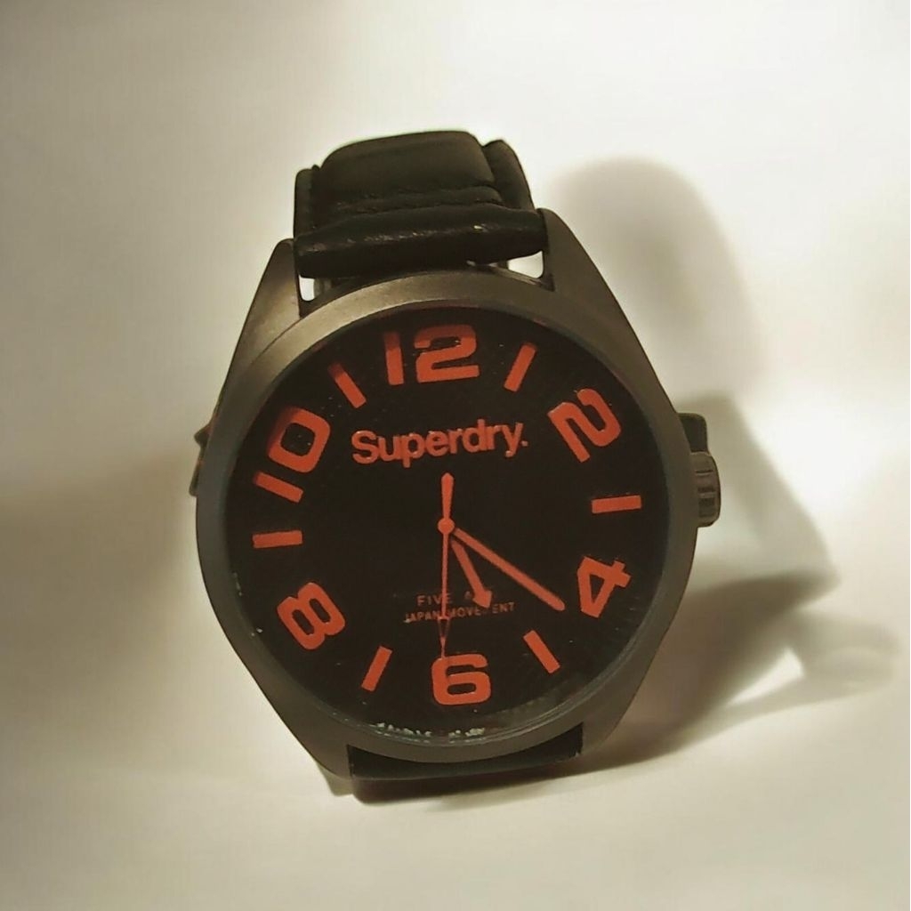 Superdry Military SYG192BRA leather strap watch for Men