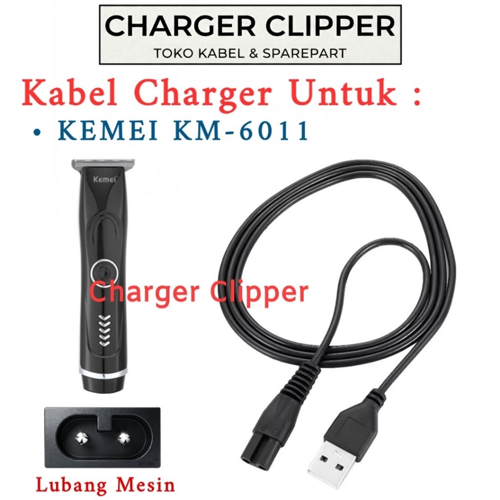 Kabel Kemei 6011 Kabel Charger Mesin Cukur Kemei #D