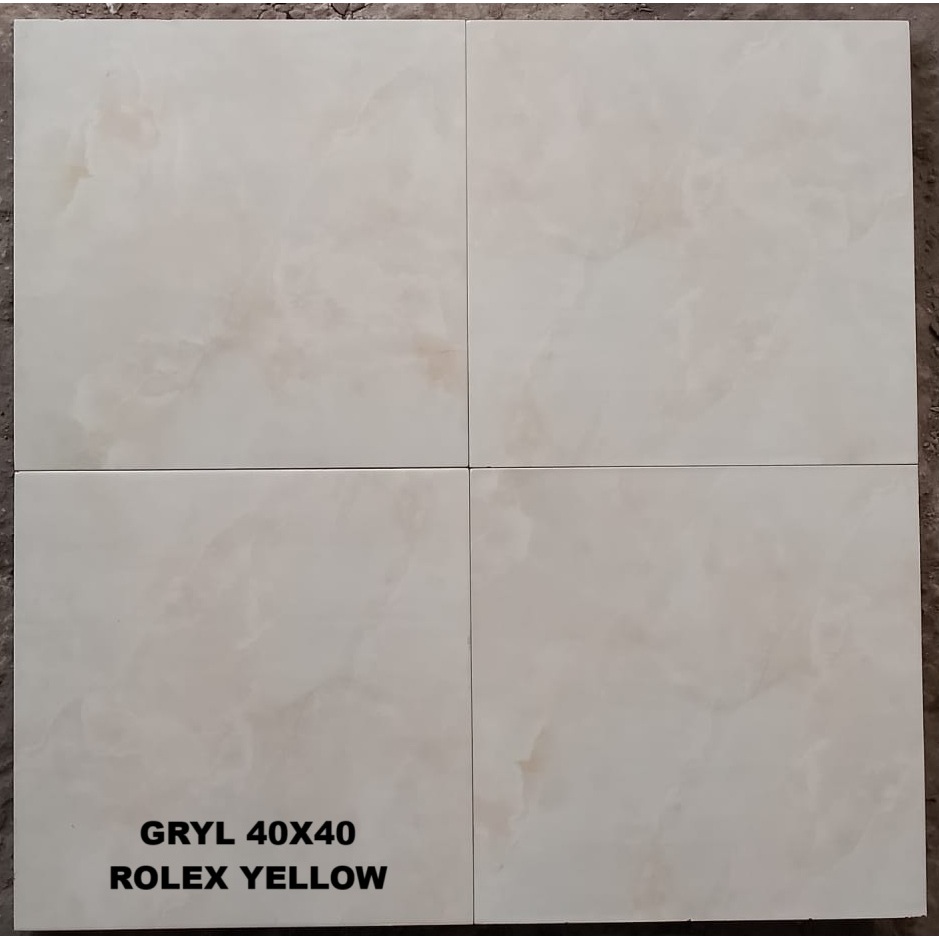 KERAMIK LANTAI KILAP 40X40 GRANDROYAL ROLEX YELLOW KW 1 KERAMIK LANTAI KILAP 40X40 KERAMIK LANTAI KI