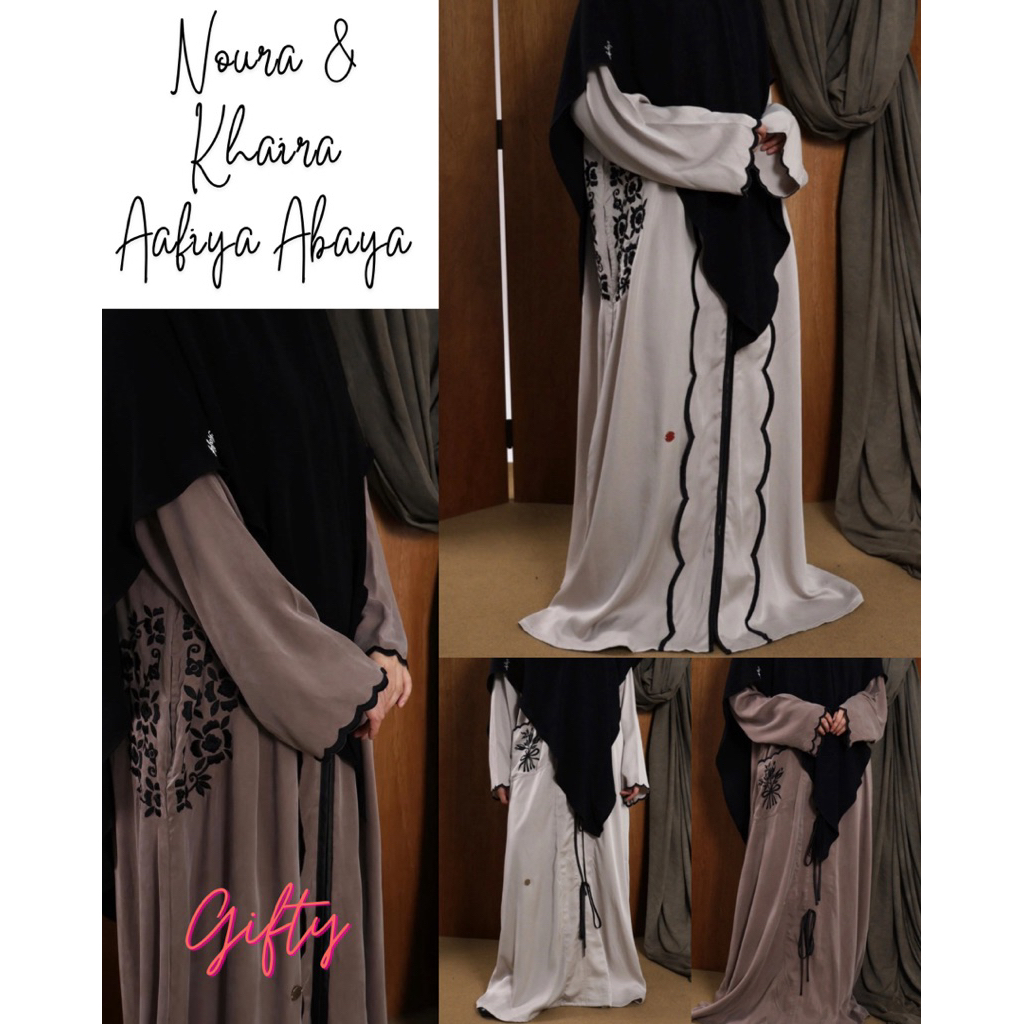 Aafiya Abaya Khaira Noura Light Cream Greige