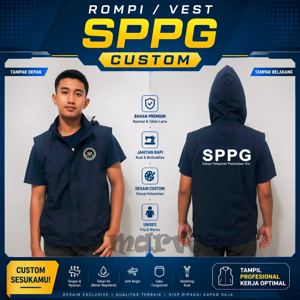 Rompi / vest Hoodie sablon BGN SPPG