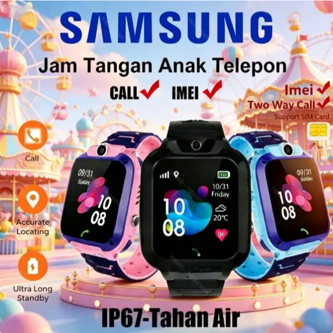 Original100% Q19 kids Smartwatch Jam anak telepon anak Gps Digital Smartwatch anak Waterproof IP67 A