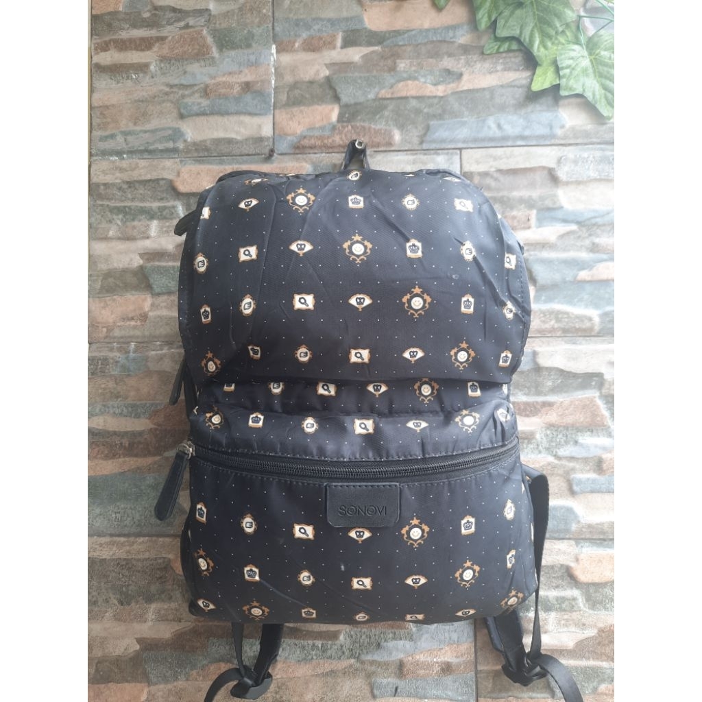 Ransel Motif Hitam SONOVI - Branded Original Muat Laptop