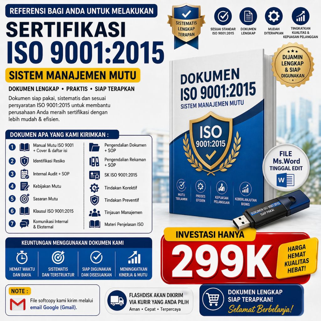 Dokumen ISO 9001 2015 Lengkap + SOP + Formulir