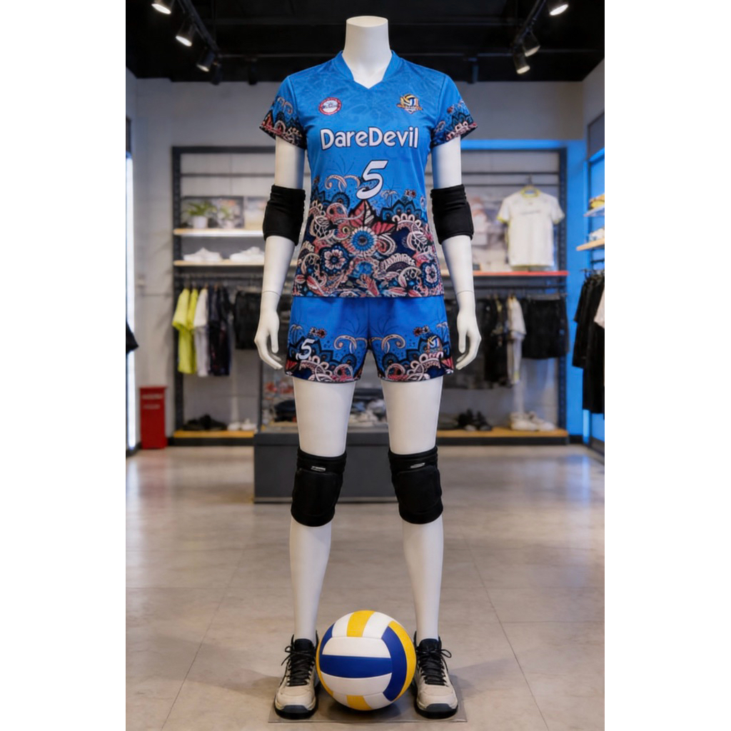 JERSEY VOLI WANITA DEKOR BIRU LANGIT