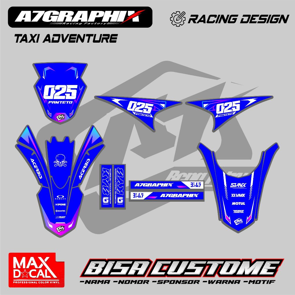 DECAL TAXI ADVENTURE - DECAL MOTOR TAXI ADVENTURE MASIH BISA SI EDIT FREE CUSTOME FULL BODY