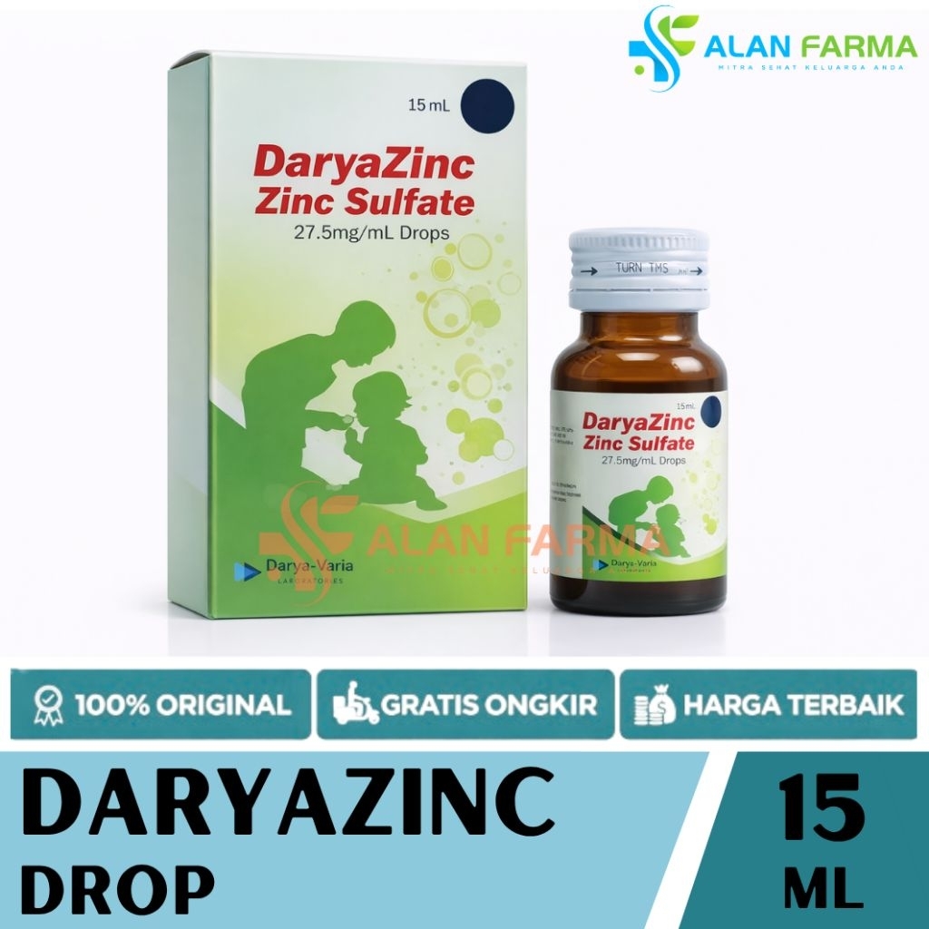Daryazinc Drop 15 mL | Darya Zinc Drops | Suplemen Zink untuk Bayi dibawah 6 bulan
