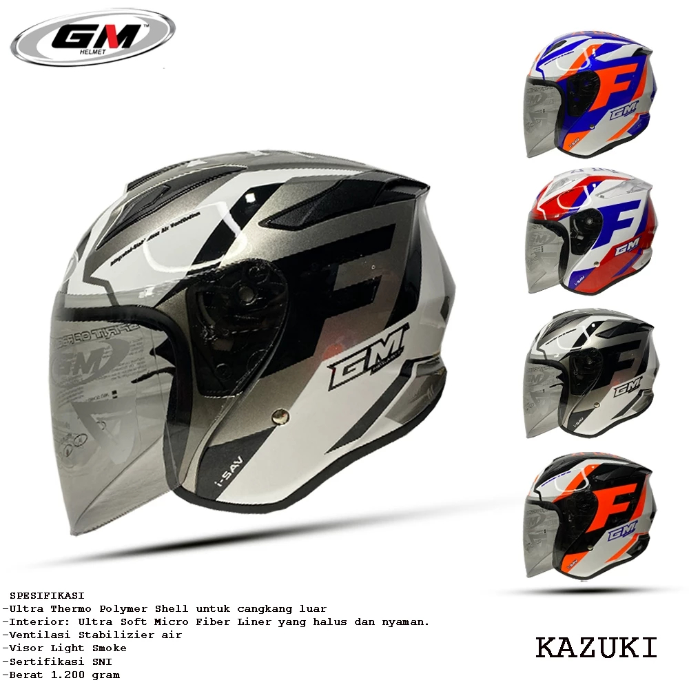 HELM GM KING FIGHTER MOTIF KAZUKI HALF FACE SNI