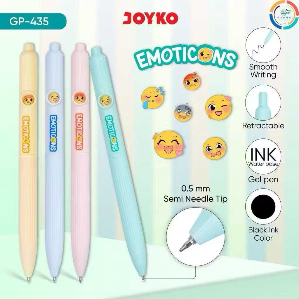 |1 kotak| Pena Joyko Emoticon pena gel pena tinta