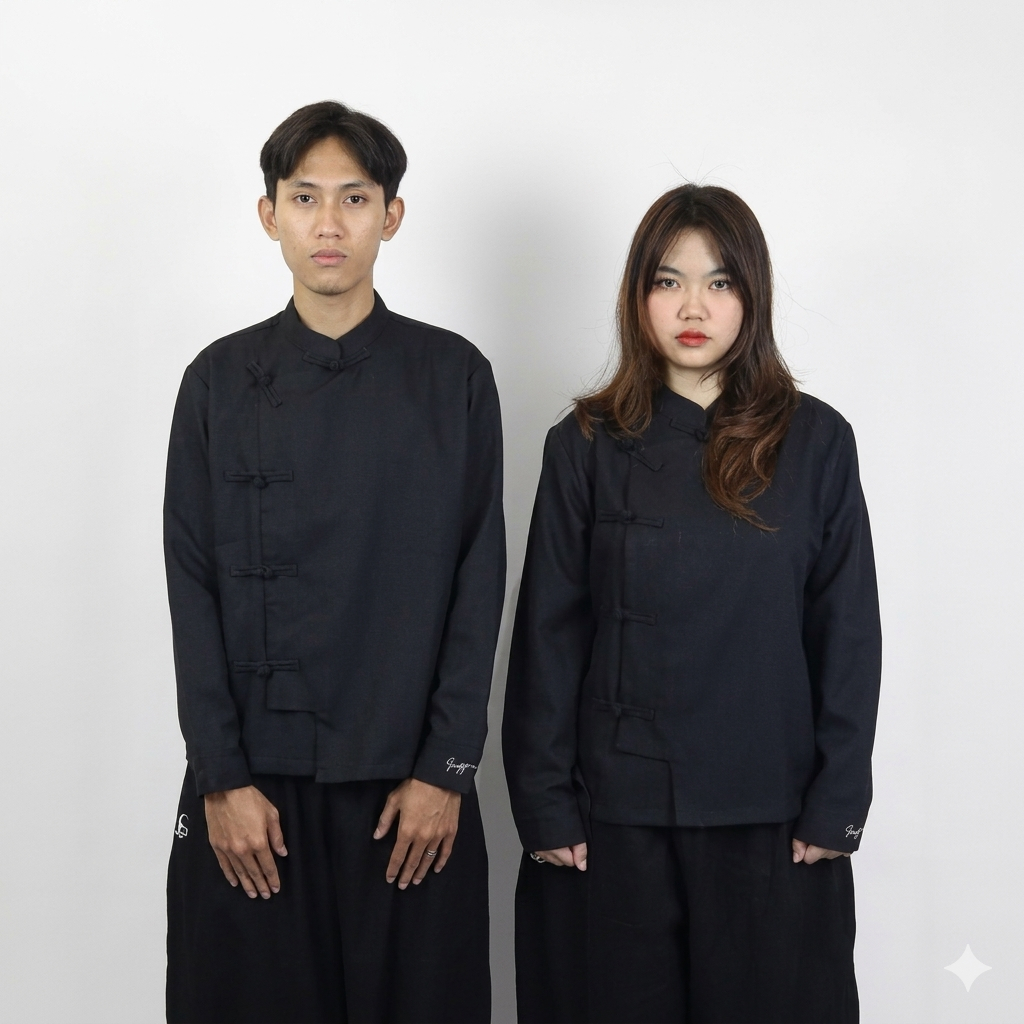 Geld Importaint -Cheongsam Longshirt | Kemeja Cheongsam Polos Pria Dan Wanita