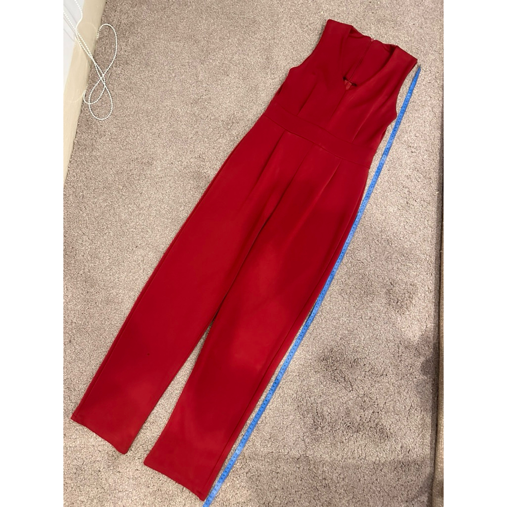 Jumpsuit Panjang Merah Elegan Wanita (Preloved)