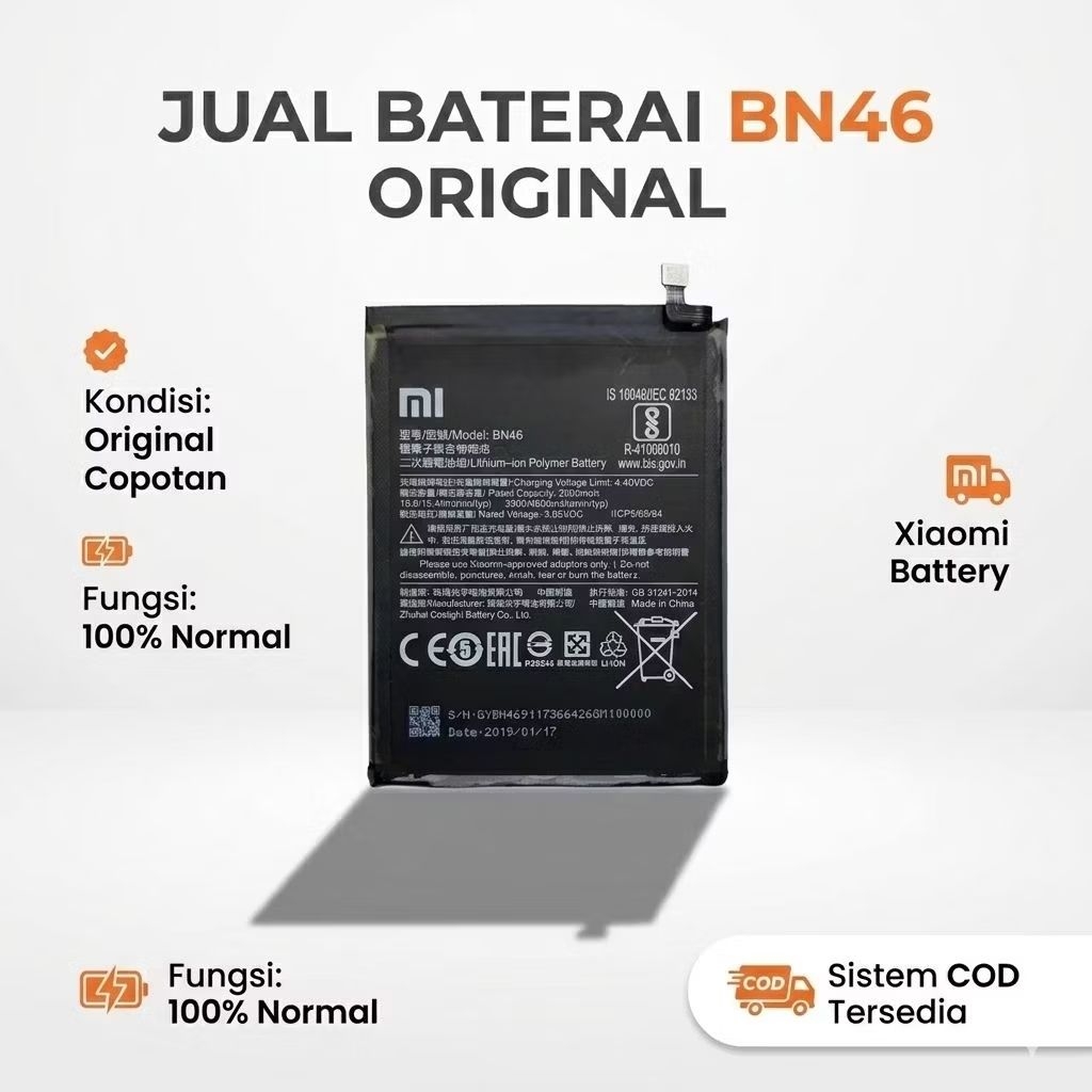 READY baterai BN46 Xiaomi redmi 7/redmi note 8 normal test original copotan
