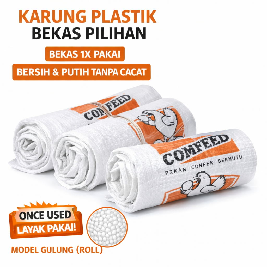Karung Bekas Pakan Ayam / Karung Bekas Pakan Ayam 50kg - 100 Dan 250 Lembar