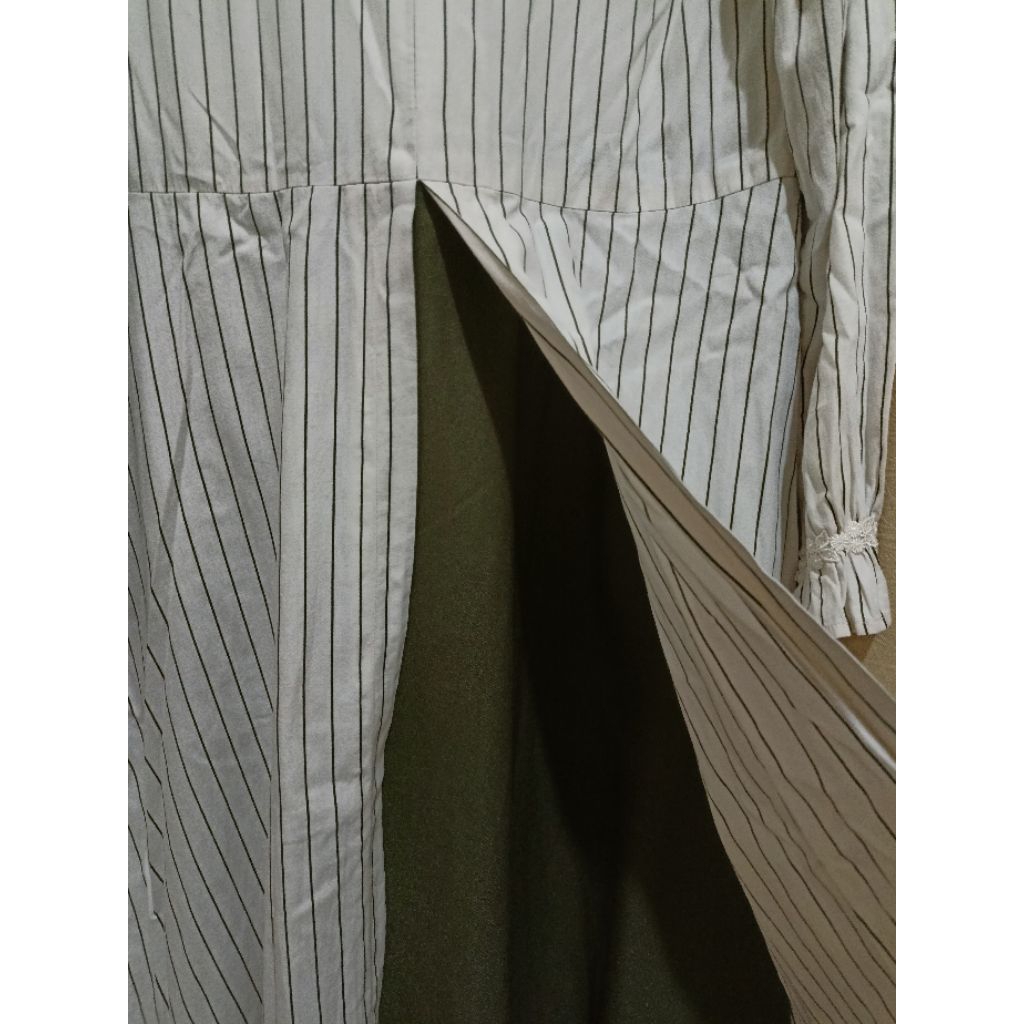 PL gamis salur putih katun toyobo mix Torino