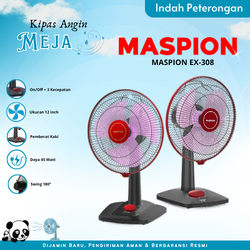 KIPAS ANGIN MEJA MASPION EX-307/DESK FAN MASPION 12 INCH MURAH/KIPAS ANGIN DUDUK MASPION