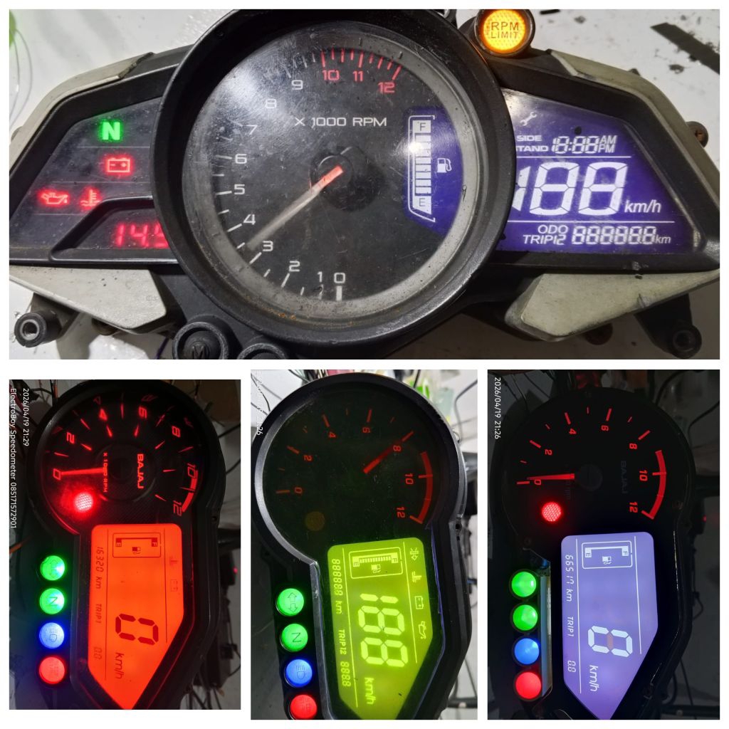 spedometer pulsar ns 200/180 ug4/220 custom nyala biru