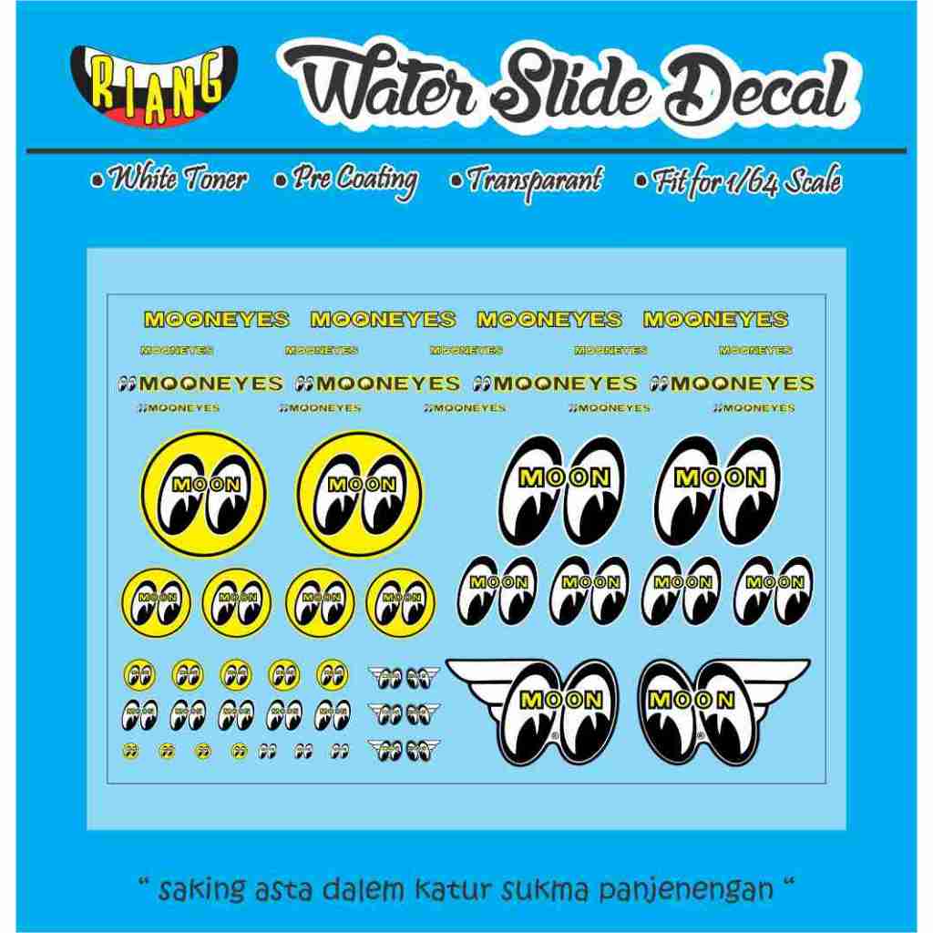 Decal Waterslide Hot Wheels Universal Mooneyes Logo