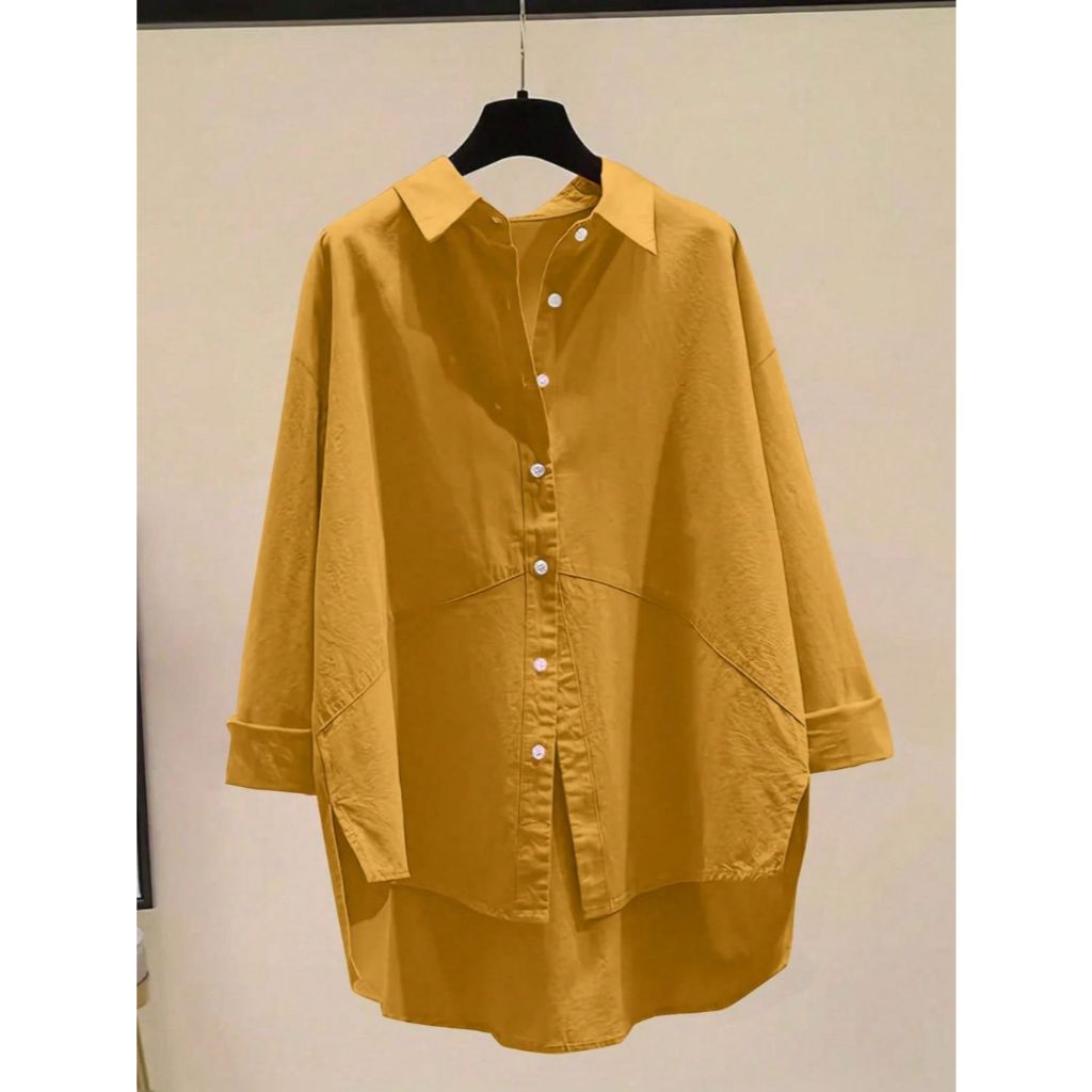 Mahara Kemeja Polos Wanita Nyaman, Desain Ramah Menyusui Baju Atasan Wanita Kekinian